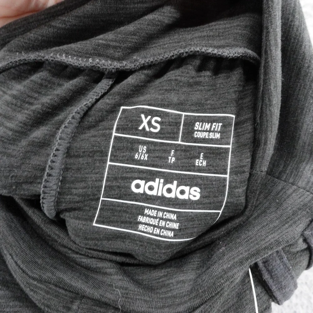 Adidas Girls Melange Joggers Black Heathered Tapered Pants XS 6/6X NEW‎